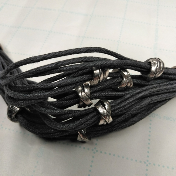 RARE Virginia Parissi Multi Strand Cord Pewter - Picture 2 of 4